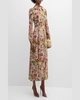 Alison Floral Crepe De Chine Long-Sleeve Maxi Dress