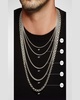 3mm Men's Open Station Box Chain Necklace in Silver