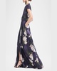 Marta Pleated Floral-Print Shirt Gown