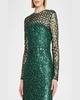 Aimee A-Line Sequin Illusion Gown