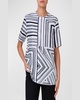 Lizzis Lines Print  Silk Twill Blouse