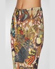 Papillon Butterfly-Print Mesh Maxi Skirt