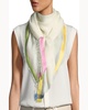 Soffio Rain Cashmere/Silk Scarf, White