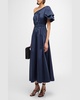 One-Shoulder Cotton Midi Dress