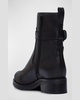 Trya Leather Harness Moto Booties