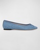 Catherine Denim Bow Ballerina Flats