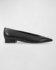 Leather Pointed-Toe Ballerina Flats