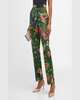 Demi Floral-Print Straight-Leg Ankle Pants