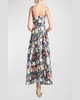 Mia Pleated Floral-Print Maxi Dress