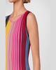 Reverse Rainbow Knit Sleeveless Midi Dress