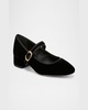 Cade Velvet Mary Jane Ballerina Pumps