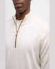 Men's Autumn Crest Suede-Trim Quarter-Zip Sweater