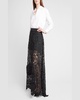 Cap Handkerchief Floral Lace Maxi Skirt