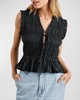 Martine Shirred Peplum Blouse 