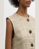 Remo Silk Linen Plaid Vest Top