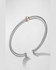 Cable Station Bracelet in Silver with 18K Gold, 4mm