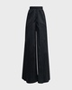 High-Rise Wide-Leg Pleated Taffeta Pants