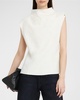 Era Mock-Neck Cap-Sleeve Top