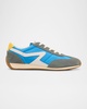 Retro Mixed Leather Runner Sneakers