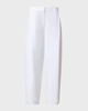 Flori Pleated Straight-Leg Ankle Linen Pants