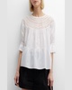 Sol Puff-Sleeve Eyelet Top