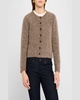 Crewneck Mohair-Wool Cardigan