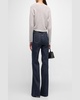 Francine Topstitched High-Rise Straight-Leg Pants