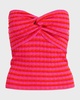 Fluoride Strapless Stripe Knit Top