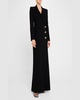 Double-Breasted Cady Maxi Tuxedo Dress