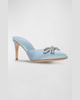 Crystal Bow Stiletto Mule Pumps