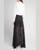 Cap Handkerchief Floral Lace Maxi Skirt