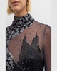 Starman Sequined Crystal Boatneck Gown