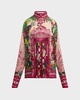 Lana Garden-Print Silk Blouse