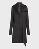 Longline Wool-Blend Jacket with Bow Detail