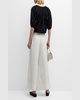 Sargent Embroidered Pleated Wide-Leg Pants