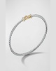 3mm Buckle Helena Bracelet with Diamonds, Silver and Gold