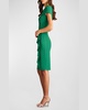 Pleated Bodycon Ruffle Dress