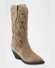 Western Suede Cutout Cowboy Boots