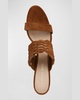 Georgie Woven Suede Mule Sandals