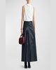 Frankie Pleated Leather Maxi Skirt 