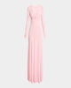 Cowl-Neck Long-Sleeve Jersey Gown