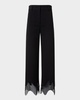 Chieko Waved Lace Wide Leg Jersey Pants 