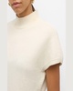 Mock-Neck Short-Sleeve Cashmere Sweater