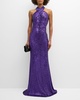 Sequin Halter Gown