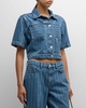 Phoebe Short-Sleeve Denim Jacket