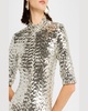 Turtleneck Sequined Zip Gown