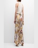 Virginia Shell-Print Wide-Leg Pants