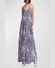 Gleeful Sequined Leopard-Print Sleeveless Maxi Dress