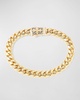 Men's 18k Gold Filigree Chain Bracelet w/ Diamonds