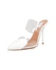 Clear Cap-Toe Mule Pumps